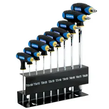 LICOTA AWT-30127CNM Набор ключей Torx с отв. Т-образных с пласт. рукояткой на подставке