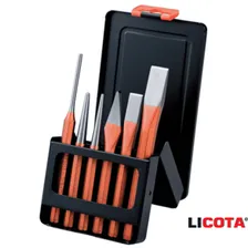 Набор зубил и кернеров CrMo "LICOTA" 6 предм. в метал. боксе