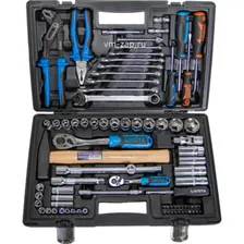 ALK-8016F. Набор 81 предмет 1/2",1/4" торцевых головок 6-гранных, LICOTA